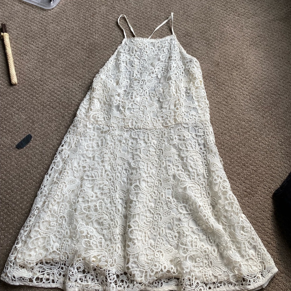 Kendall and Kylie white lace flowery dress